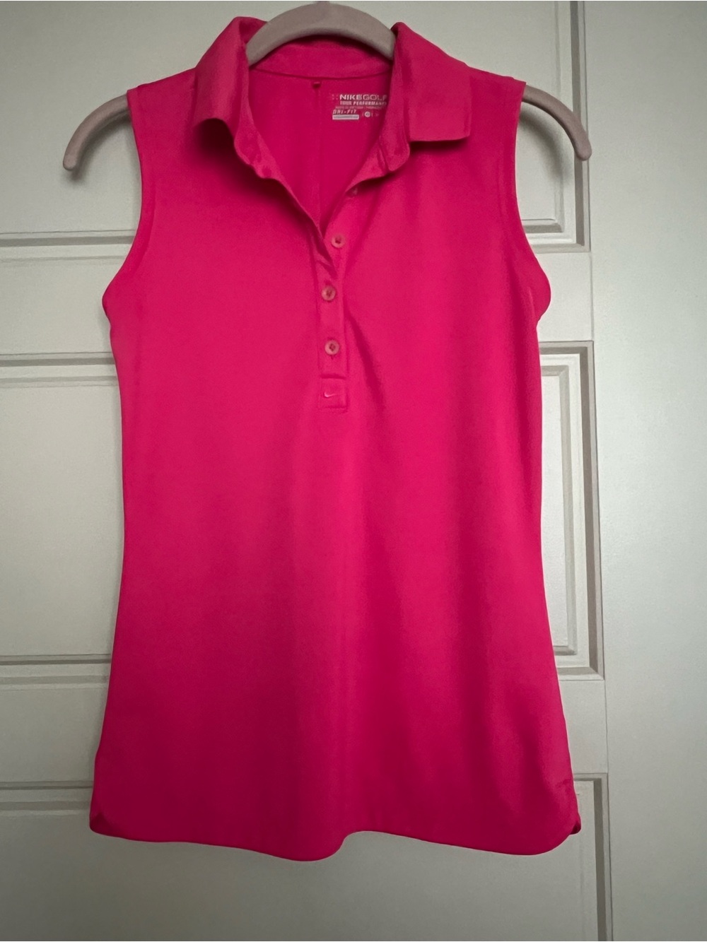 Nike Golf XS Pink Fit Dry Polo Sleeveless, preppy